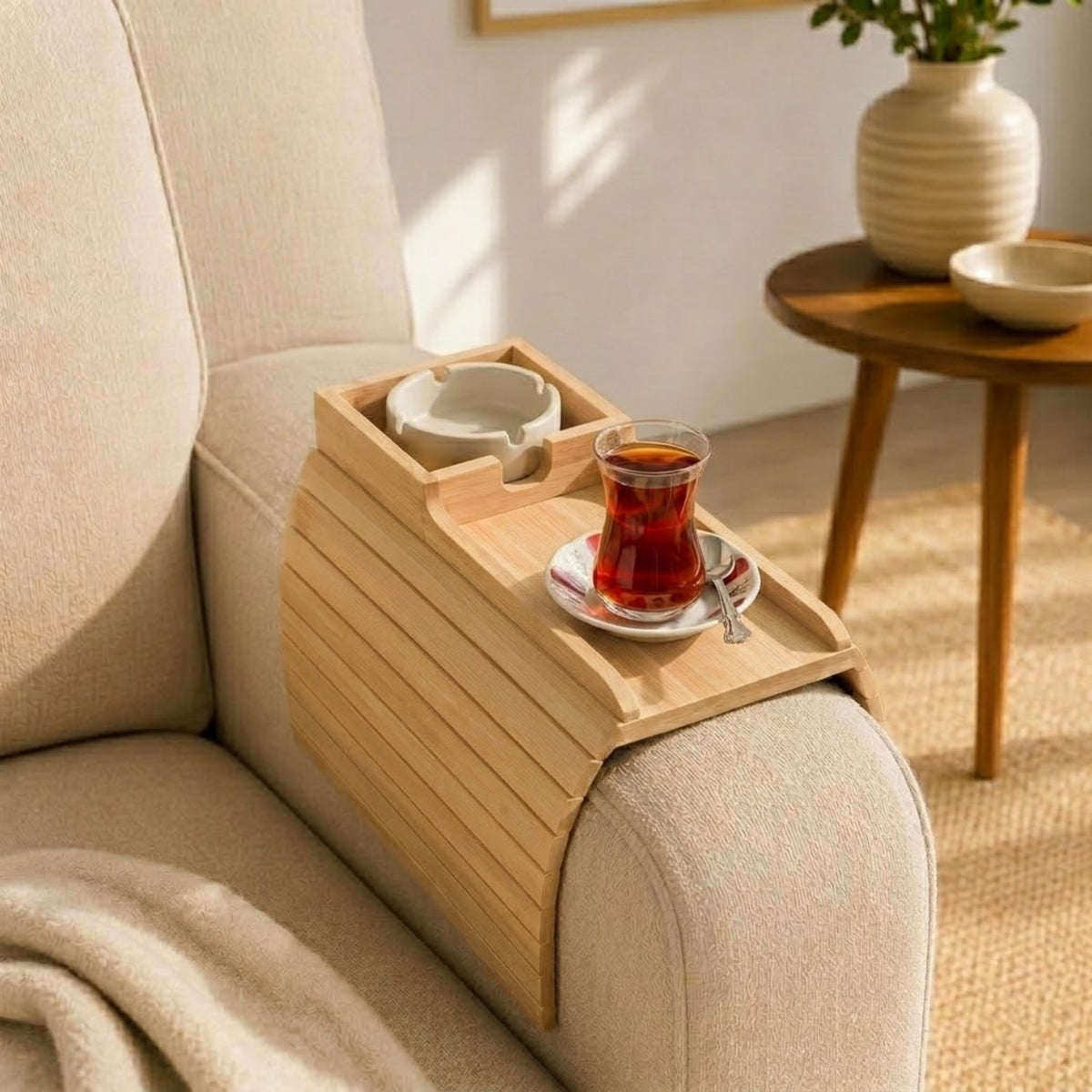 Bambu Koltuk Yanı Tepsisi